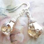Swarovski Crystal Earrings, Wire Wrapped Swarovski..