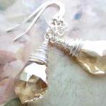 Swarovski Crystal Earrings, Wire Wrapped Swarovski..