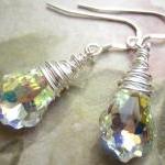 Swarovski Crystal Earrings, Wire Wrapped Earrings,..
