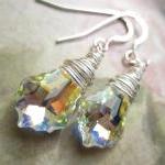 Swarovski Crystal Earrings, Wire Wrapped Earrings,..
